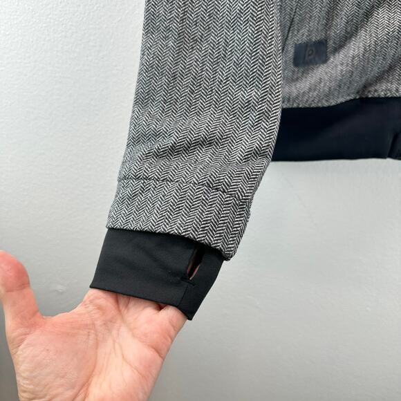 Brooks Pure Project Men's Black grey Hooded Zip Jacket Asymmetrical Zip Small - Picture 3 of 11